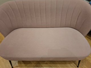 Sofá Rosa 2 Plazas Terciopelo
