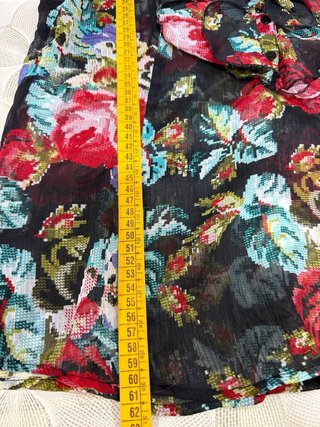 Blusa donna floreale nera multicolor