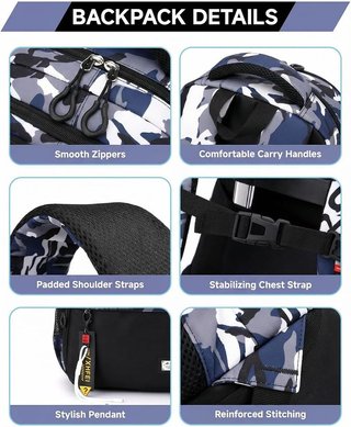 AMYTHE Mochila 32L 6 RUEDAS 32×21×48cm Camuflaje