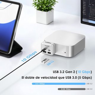 WAVLINK Hub 6Ptos USB-A-C 10G SD-TF Mac Mini M4