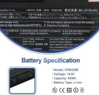 ANTIEE FPB0338S Batería 50Wh 15.4V Fujitsu T937