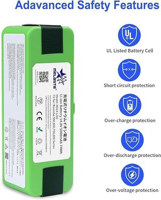 Melasta Batería 14,8V 5000mAh Roomba 500-800
