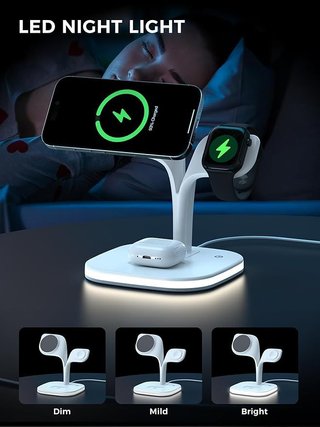HJCE Estación Carga Qi2 3 en 1 MagSafe