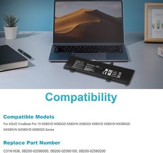 ASUNCELL C31N1636 Batería ASUS VivoBook Pro 15