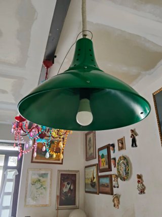 Lampada a sospensione industriale vintage anni 70