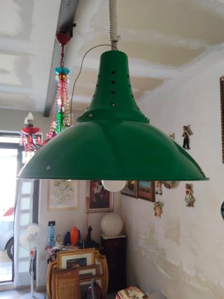 Lampada a sospensione industriale vintage anni 70