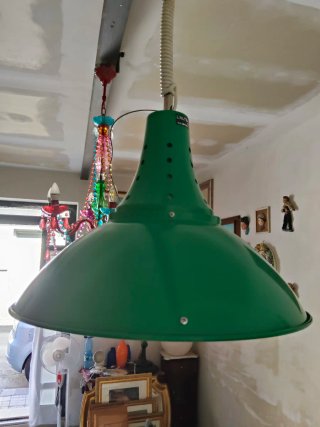 Lampada a sospensione industriale vintage anni 70