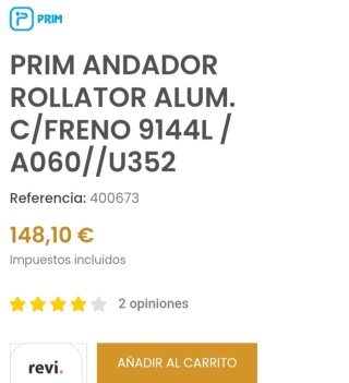Andador rollator aluminio Prim U352 nuevo