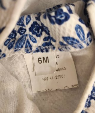Vestido bebé azul y blanco