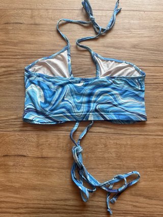 Top Crop Azzurro Blu Stampa Psichedelica