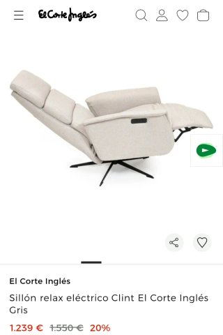 Sillón relax eléctrico Clint El Corte Inglés