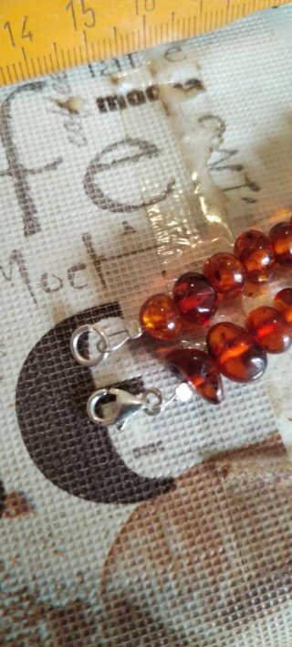 Collana Ambra Naturale Argento