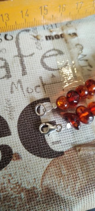 Collana Ambra Naturale Argento