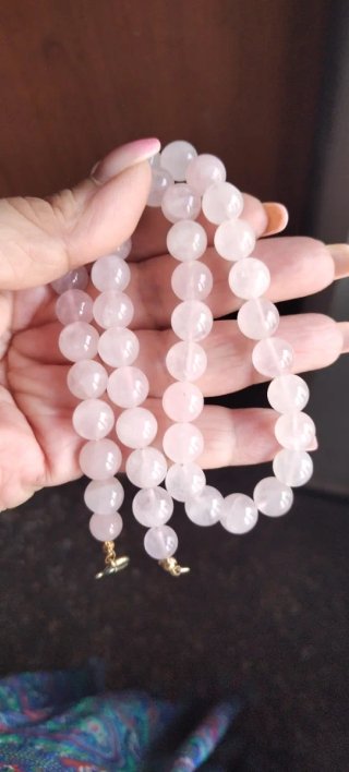 Collana vintage agata rosa perle