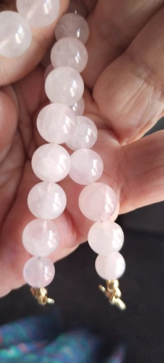 Collana vintage agata rosa perle