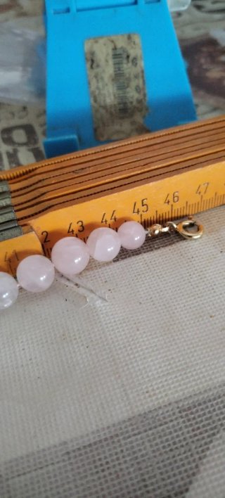 Collana vintage agata rosa perle