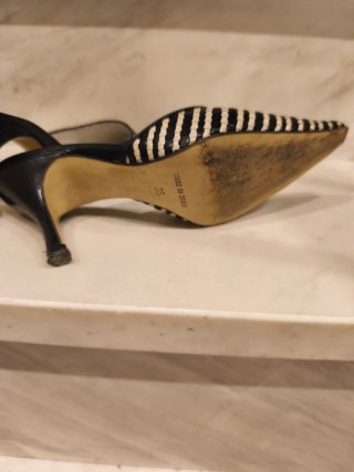 Zapatos de tacón a rayas talla 35