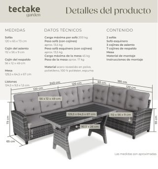 Sofá Rinconero y Mesa Exterior