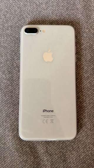 iPhone 8 Plus blanco, funda y cable de regalo