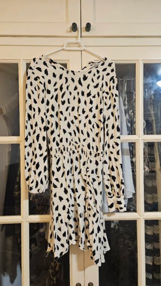 Vestido estampado blanco y negro