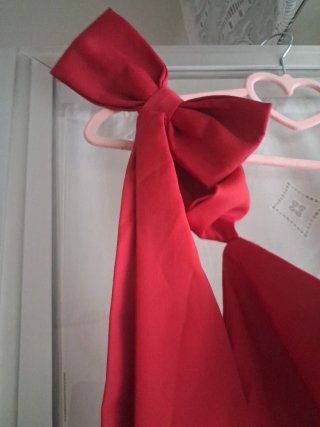 Crop Top Rosso con Fiocchi Taglia M