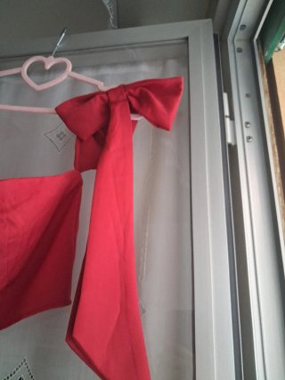 Crop Top Rosso con Fiocchi Taglia M