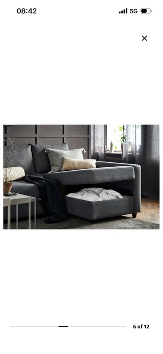 Sofá Cama IKEA FRIHETEN Gris Chaise Longue Arcón