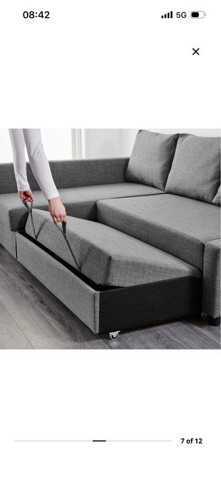 Sofá Cama IKEA FRIHETEN Gris Chaise Longue Arcón