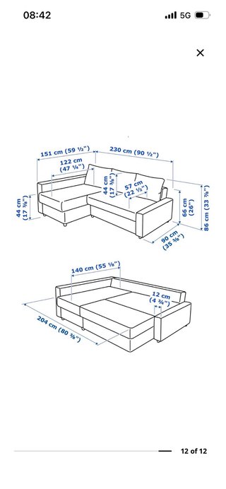 Sofá Cama IKEA FRIHETEN Gris Chaise Longue Arcón