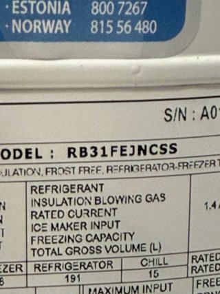 Nevera Frigorifico Combi Inox 185 A++ RB31FEJNCSS