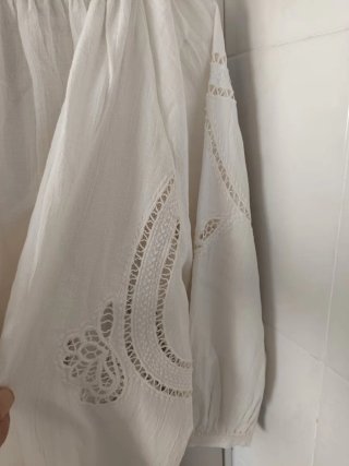 Blusa Zara Blanca Talla L pantalón L usado un día