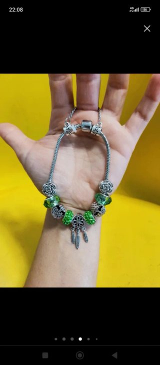 Pulsera estilo Pandora con charms bisutería