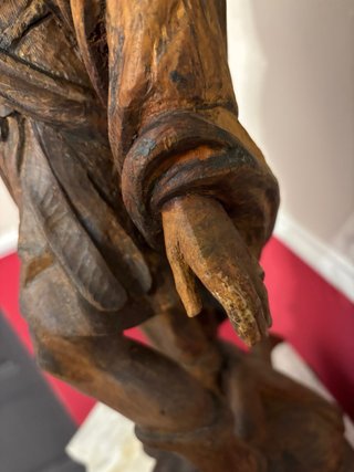 Antica scultura S. Michele in legno