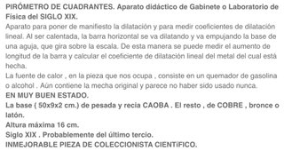 Pirómetro de Cuadrantes Siglo XIX
