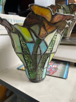 Lampada Tiffany in Vetro Multicolore. 4 pezzi