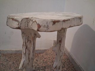 Mesa auxiliar rústica madera maciza