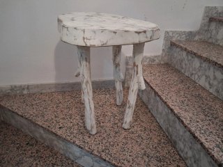 Mesa auxiliar rústica madera maciza