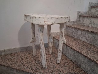 Mesa auxiliar rústica madera maciza