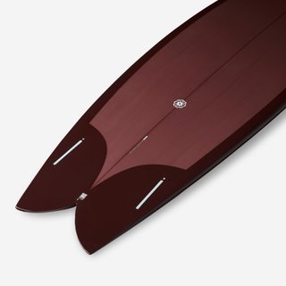 Tabla Surf Fish Burdeos 6'1 Cajetines Futures Sin Quillas