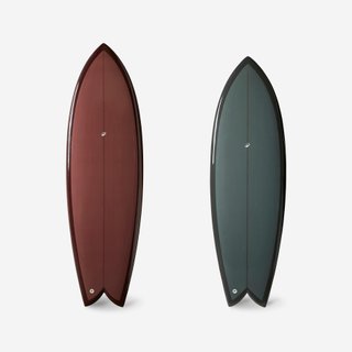 Tabla Surf Fish Burdeos 6'1 Cajetines Futures Sin Quillas