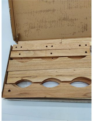Relaxdays Botellero pequeño de Madera natural 28 x 42 -5 x 21 cm Estante con 3 niveles para 12 botellas de vino - soporte de nogal