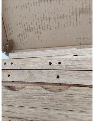 Relaxdays Botellero pequeño de Madera natural 28 x 42 -5 x 21 cm Estante con 3 niveles para 12 botellas de vino - soporte de nogal