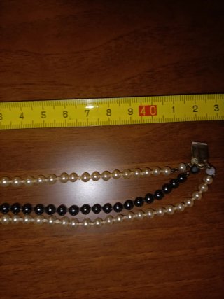 Bellissima collana perle vintage blu/bianco