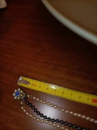 Bellissima collana perle vintage blu/bianco