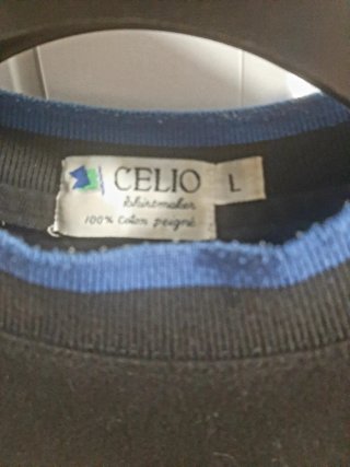 Camiseta básica Celio negra talla L
