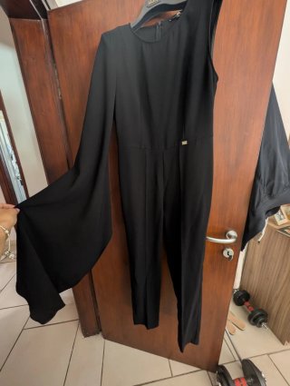 Tuta elegante monospalla nera taglia M