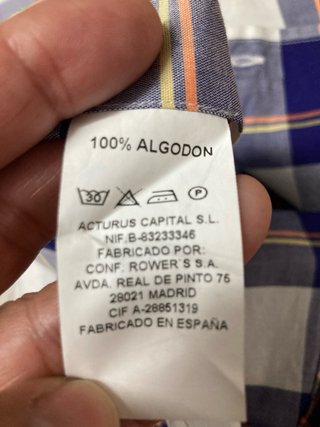 Camisa El Ganso cuadros hombre. Talla 39