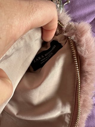 Bolso Zara Bandolera Rosa Pelo Faux Fur