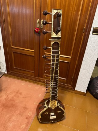 Sitar de estilo Ravi Shan. Instrumento musical