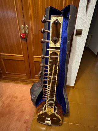 Sitar de estilo Ravi Shan. Instrumento musical